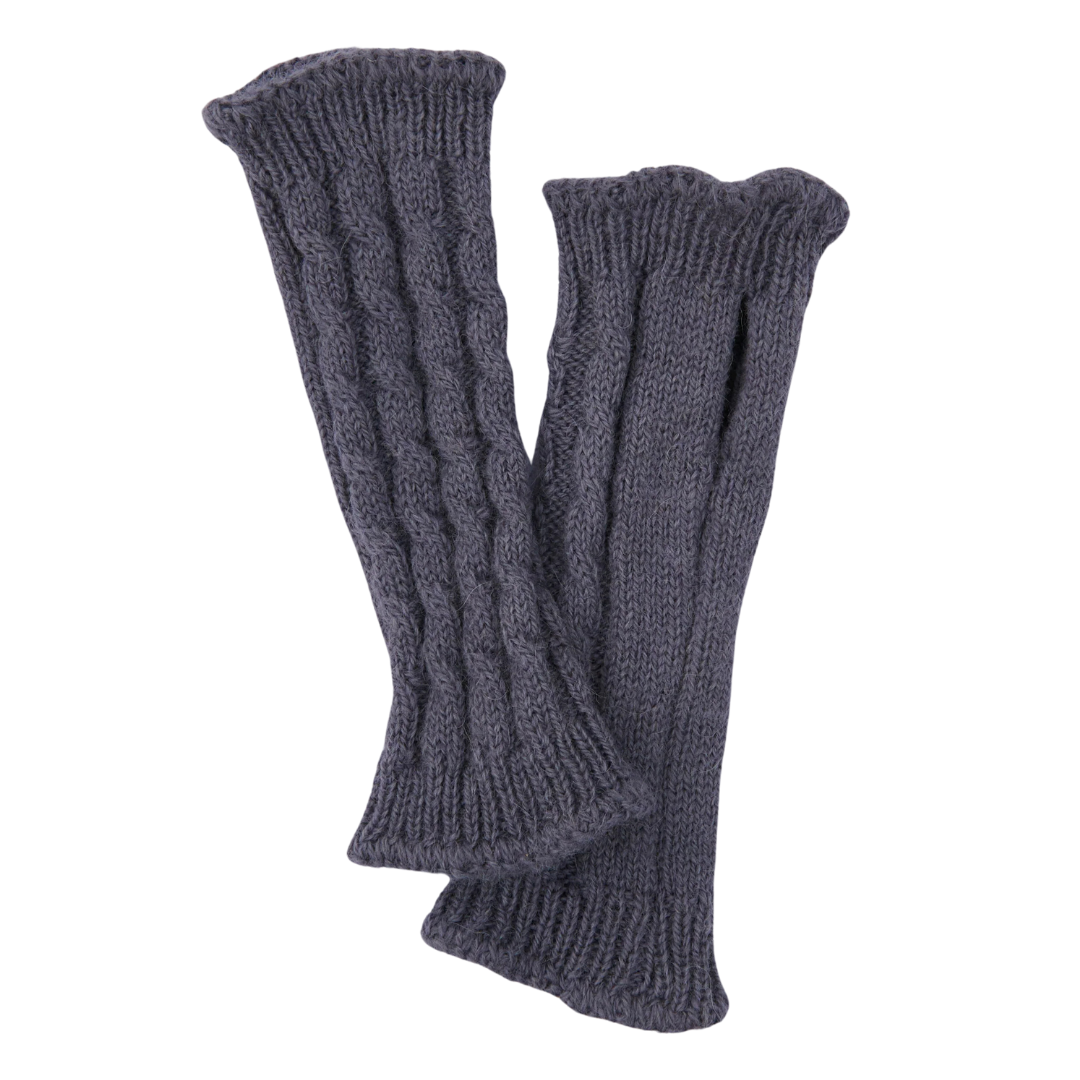 Cable Alpaca Wrist Warmers